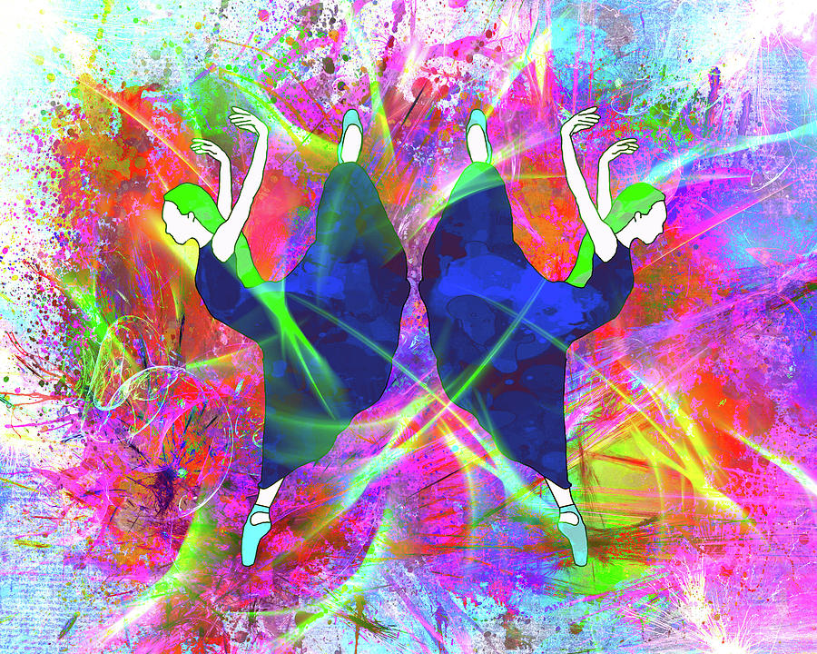 Dancing Mixed Media - Twin Lady Dance by Ata Alishahi