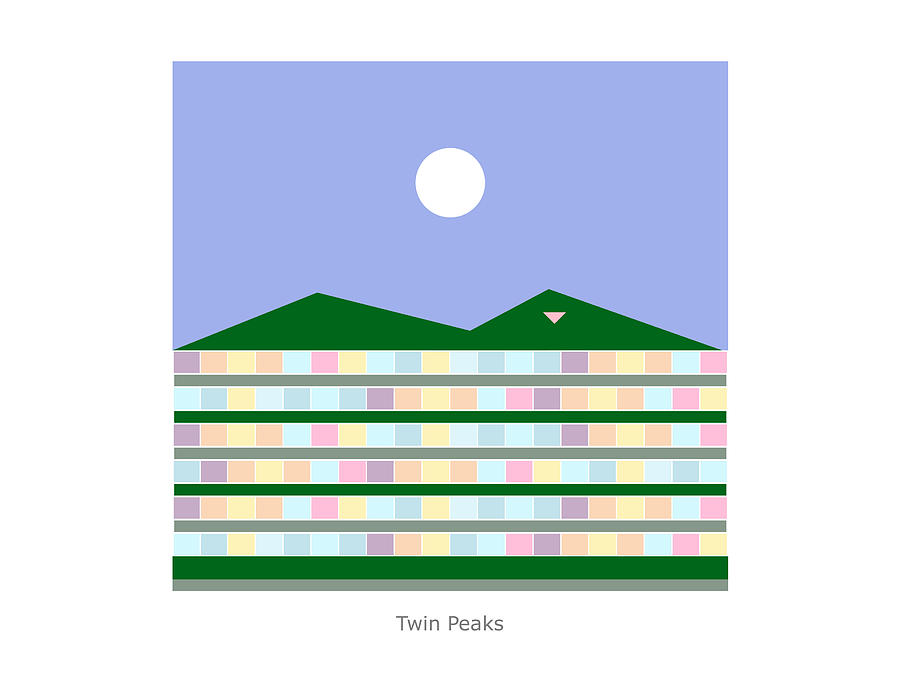 Twin Peaks Digital Art by John Steven Calder