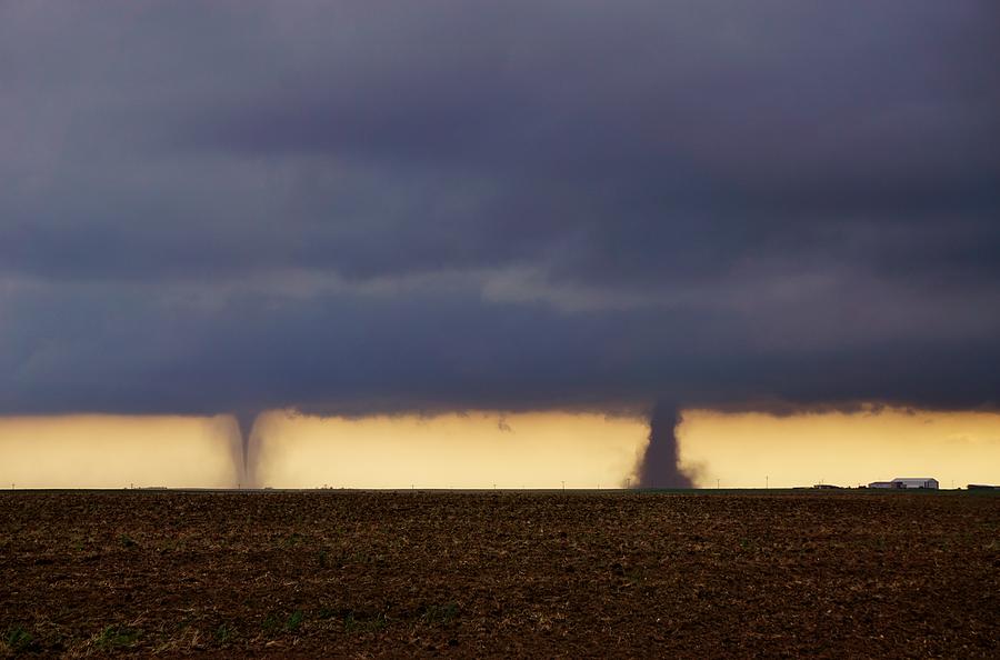 Twin Tornadoes Photograph by Ed Sweeney