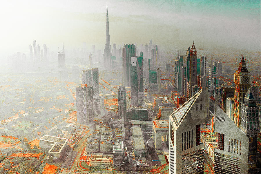 Skyscraper Photograph - Twin Tower - Dubai by Carmine Chiriac