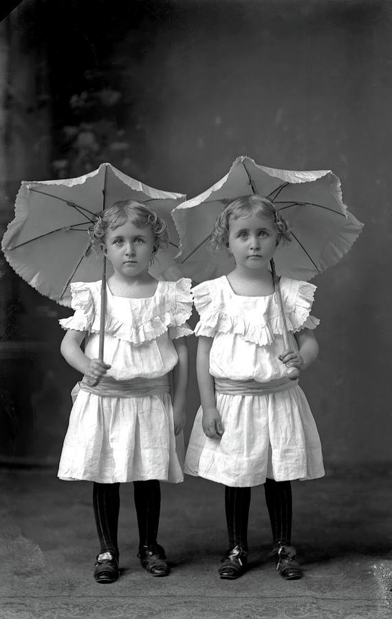 Twins, ca. 1900  by Luther Hamilton Painting by Celestial Images