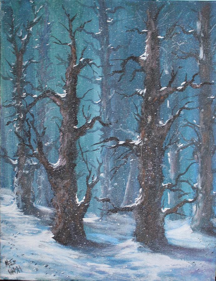 Tree Painting - Twins by Megan Walsh