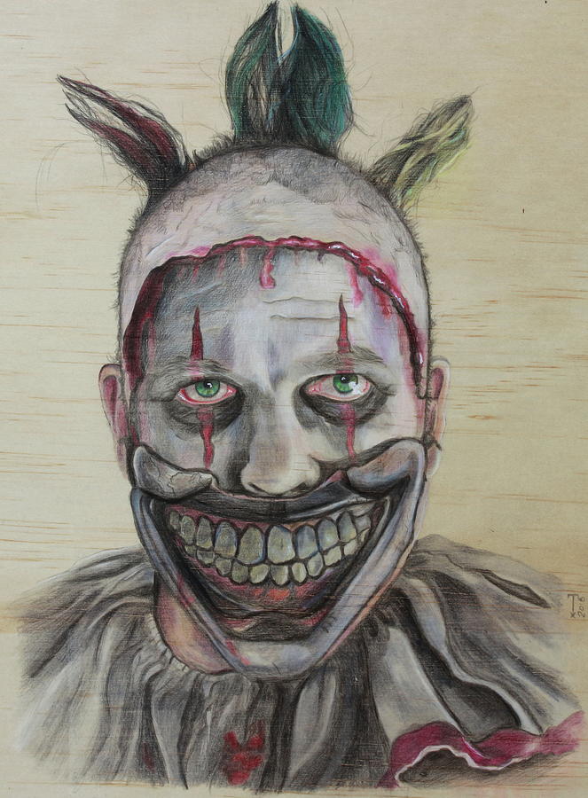 Twisty The Clown Drawing By Tracy Van Lieshout.