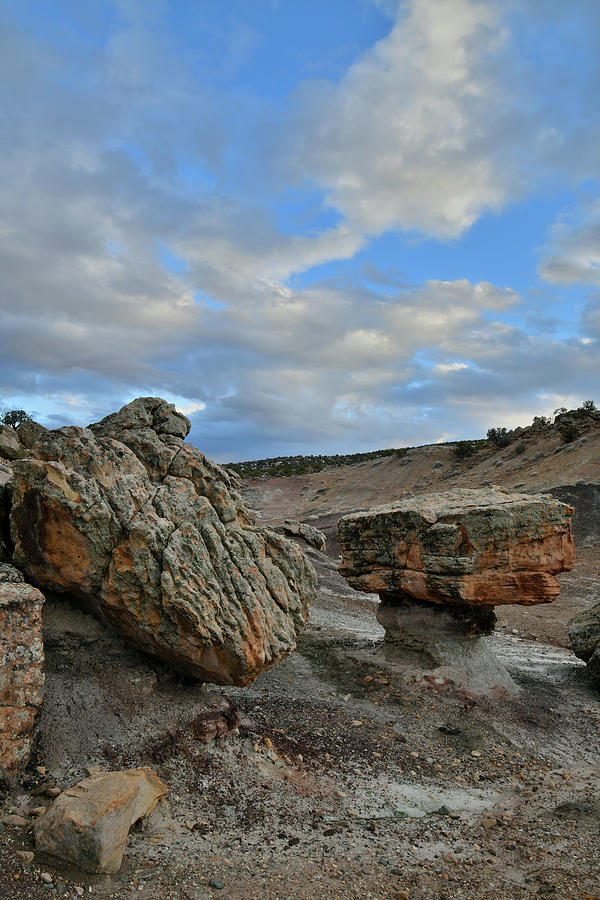 Two Balanced Rocks at Bentonite Site Photograph by Ray Mathis