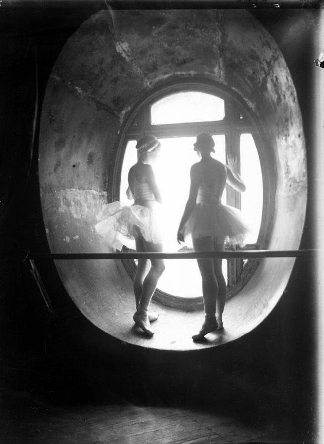 Two Ballerinas Standing In Window Of Photograph by Alfred Eisenstaedt Two Ballerinas Standing In Window Of Photograph by Alfred Eisenstaedt