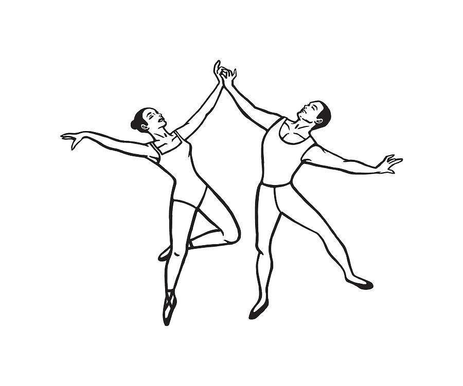 Two ballet dancers dancing together Drawing by CSA Images - Fine Art ...