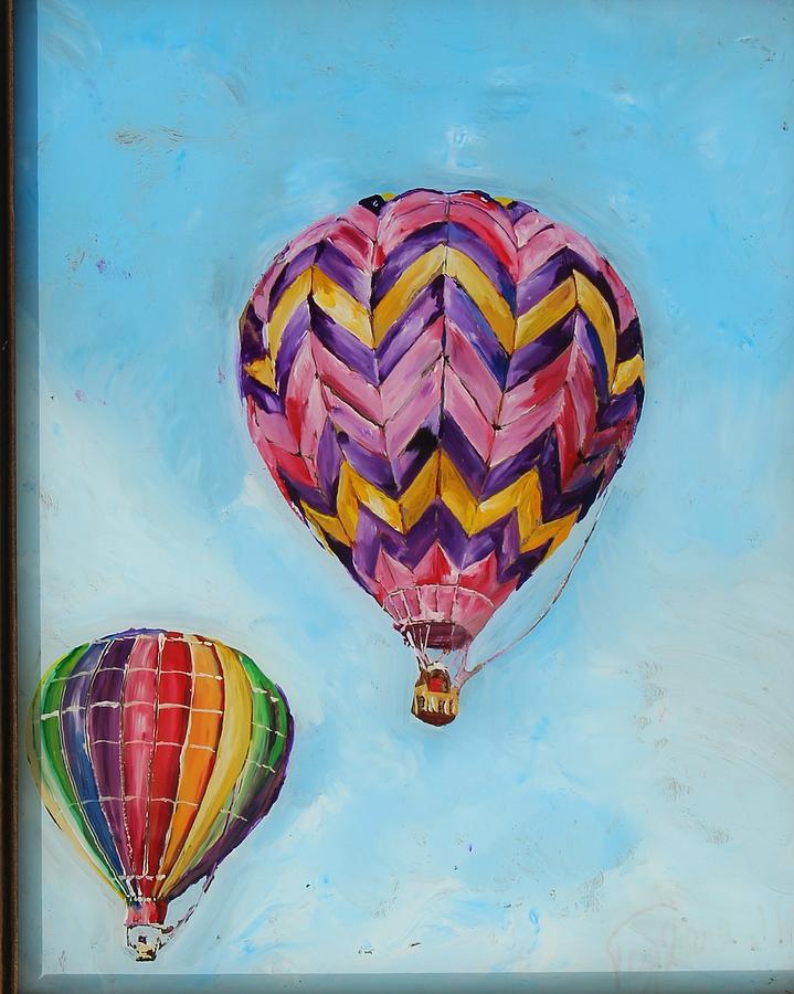 Hot Air Balloon Painting - Two Baloons by Sally Tagliere