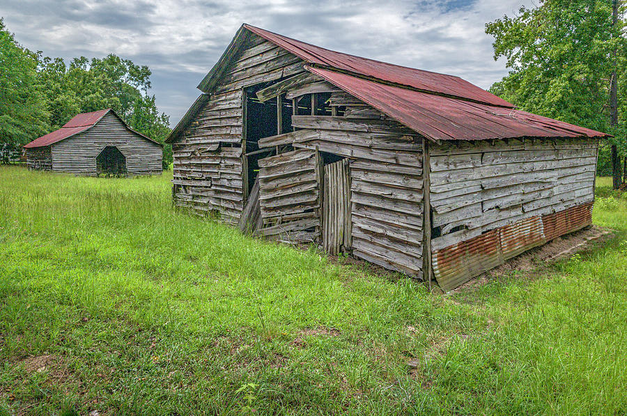 Two Barns 2019-08 01 Photograph by Jim Dollar