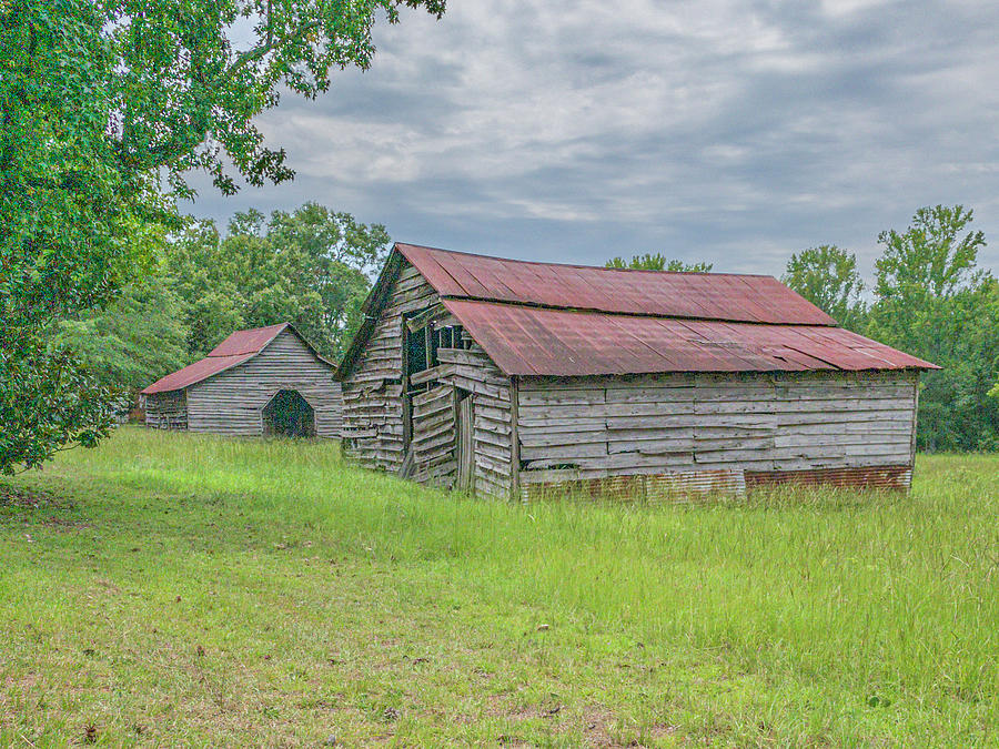 Two Barns 2019-08 02 Photograph by Jim Dollar