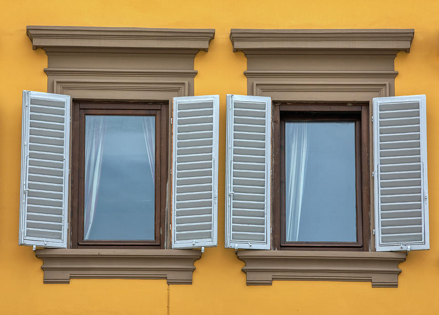 Two Blue Window Shutters of Florence Photograph by David Letts