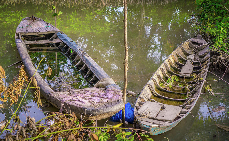 Two Boats Vinh Long by Gary Gillette Two Boats Vinh Long by Gary Gillette