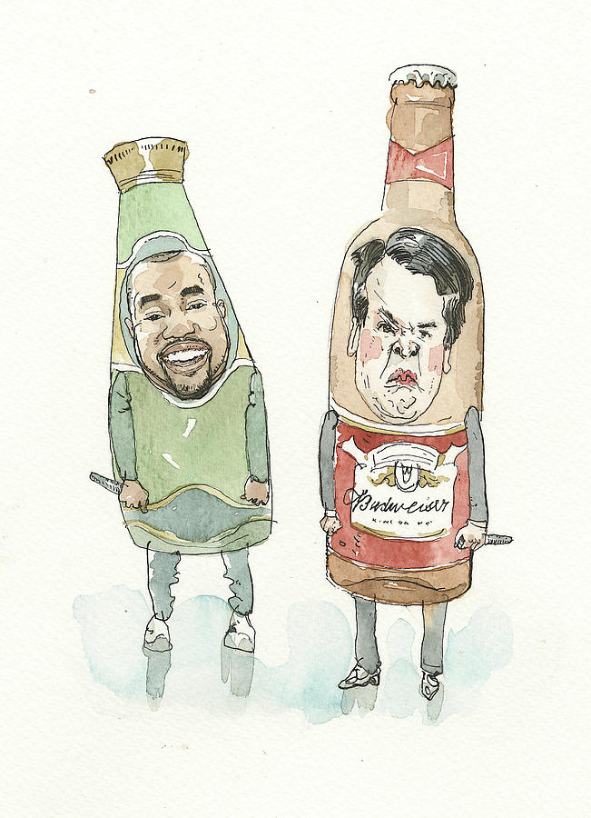 Two Bottles Painting by Barry Blitt