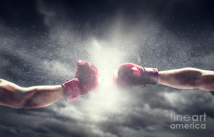 Two Boxing Gloves Punch Box And Fight Photograph By Michal Bednarek Fine Art America