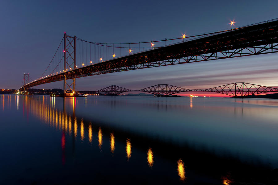Two Bridges During Dawn Photograph by Gettyimages