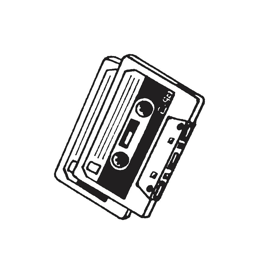 cassette tape drawing