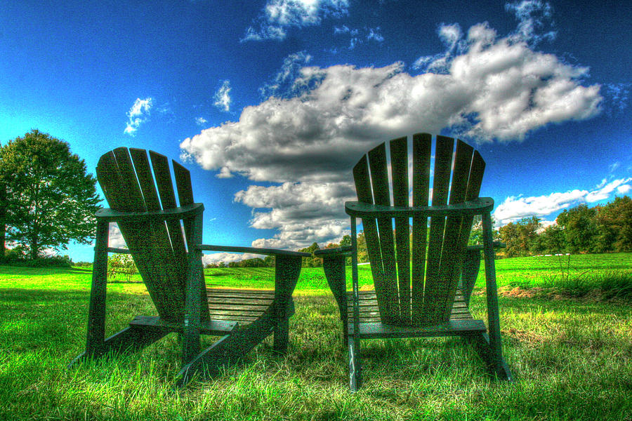 Summer Photograph - Two Chairs Back 20 by Robert Goldwitz