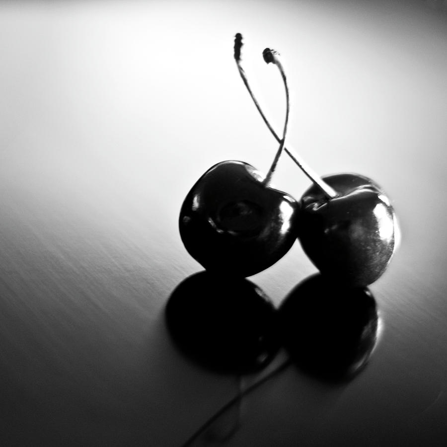 cherry black and white