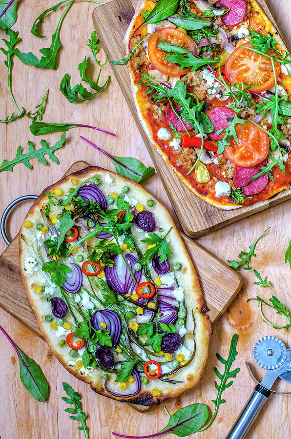Two Colourful Pizza Photograph by Gorobina