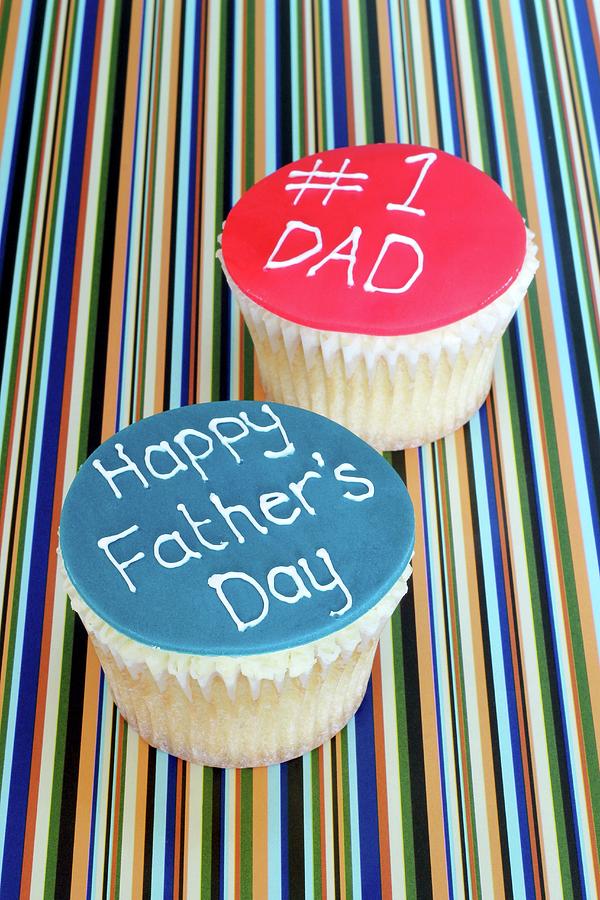Two Cupcakes For Fathers Day Photograph by Philip Mowbray And Hercules Cakehouse