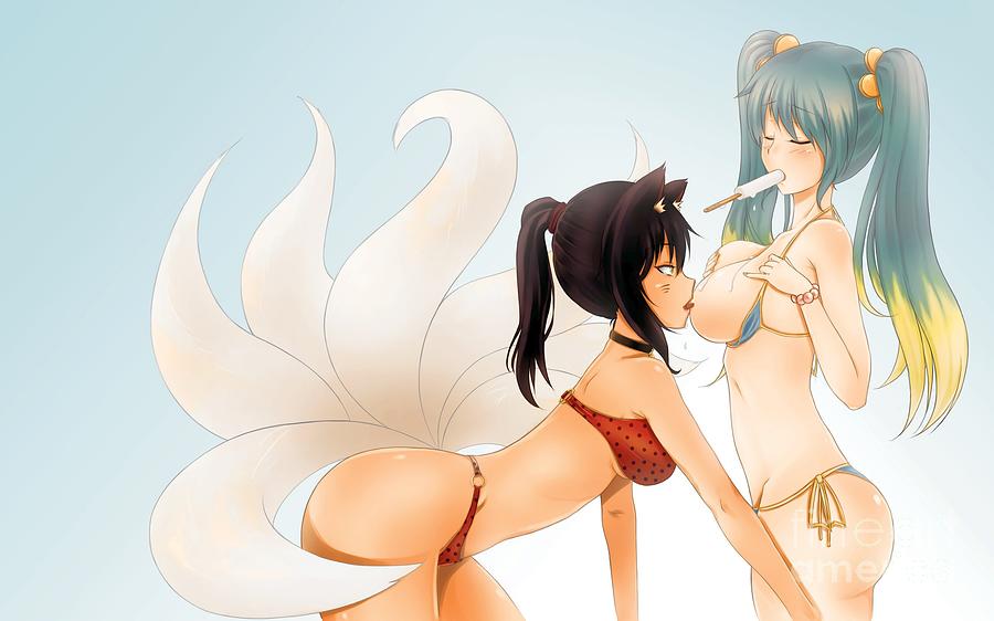 Anime Cheerleaders Lesbians - Two Cute Lesbian Hentai Girls Making Love Ultra HD Drawing by Hi Res -  Pixels
