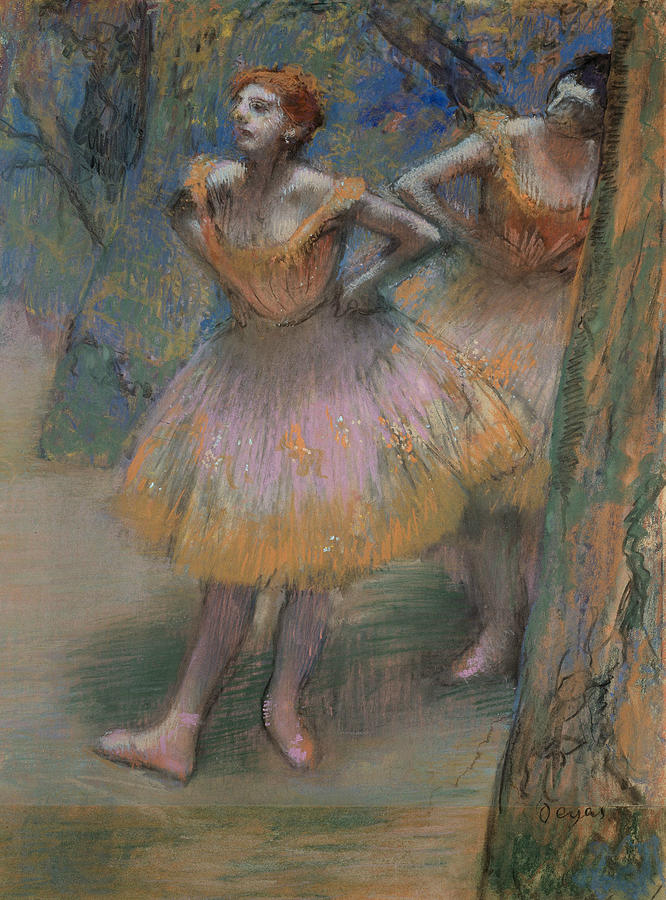 Two Dancers, circa 1893-1898 Pastel by Edgar Degas