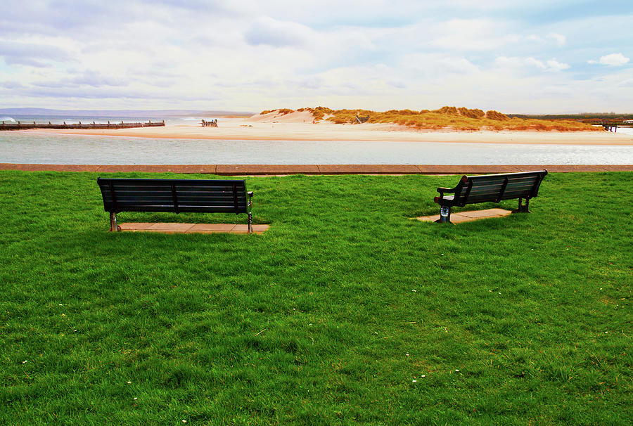 Two Empty Benches At Lossiemouth Photograph by Diane Macdonald
