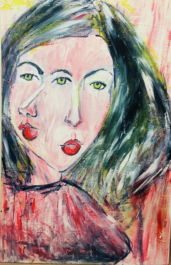 Two Faced Girl 464 Painting by Franco Barresi