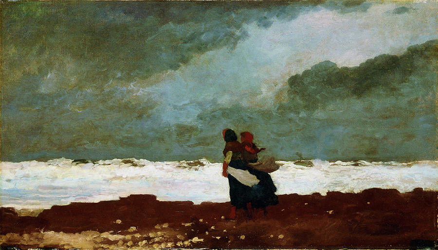Winslow Homer Painting - Two Figures by the Sea - Digital Remastered Edition by Winslow Homer