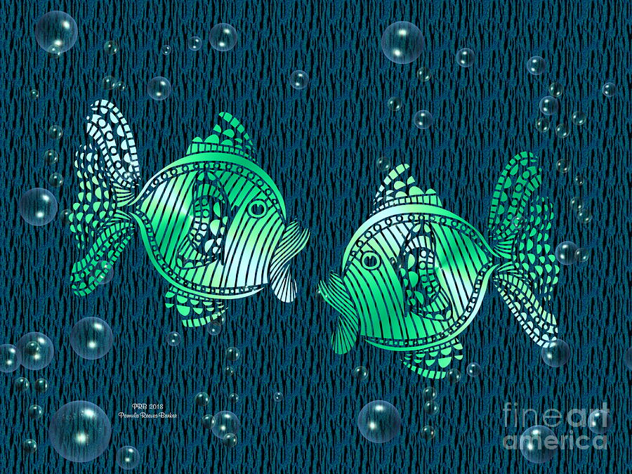 Fish Digital Art - Two Fish by Pamula Reeves-Barker