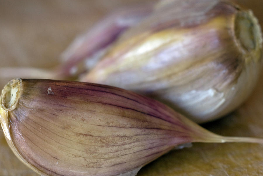 Two Garlic Cloves, Close-up Photograph by Rebecca E Marvil