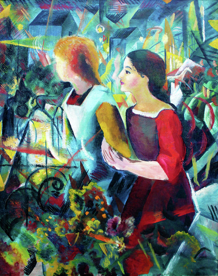 Two Girls - Digital Remastered Edition Painting by August Macke