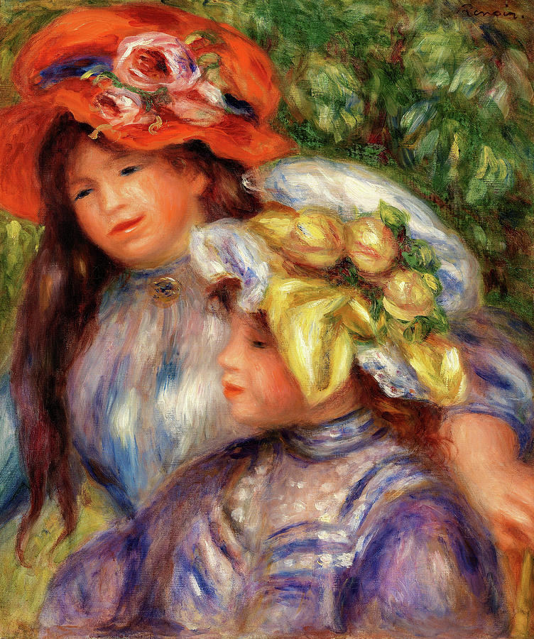 Paris Painting - Two Girls - Digital Remastered Edition by Pierre-Auguste Renoir