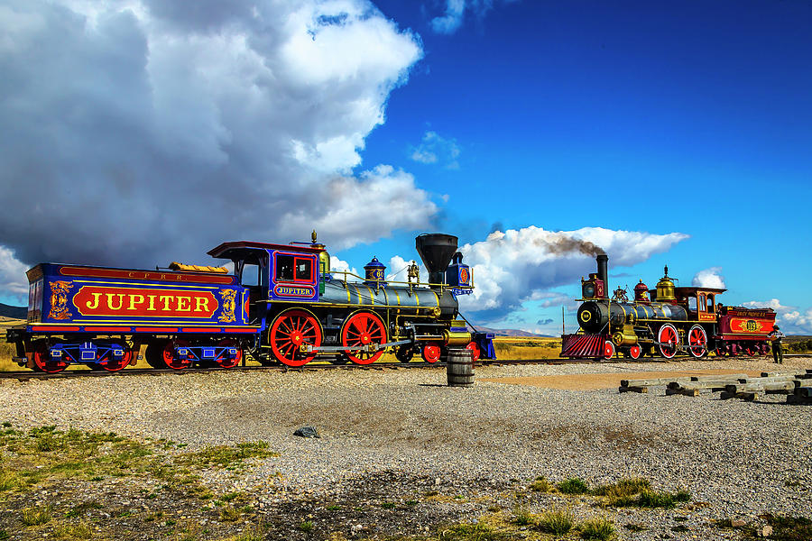 Two Golden Spike Trains Meet Photograph by Garry Gay
