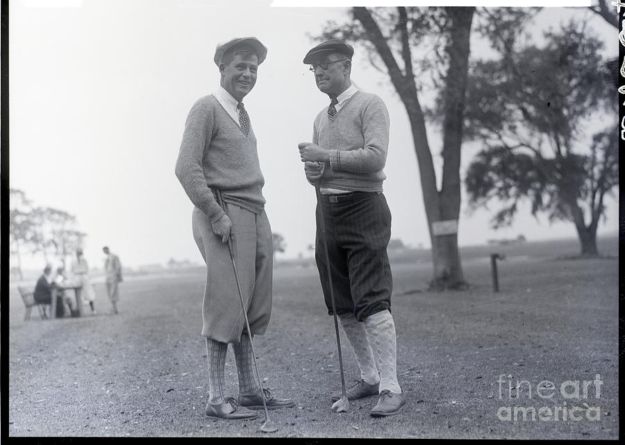 Two Golfers On Links Photograph by Bettmann