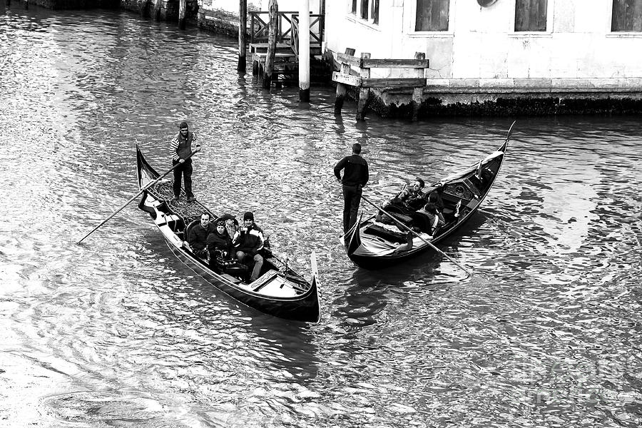 Two Gondolas on the Grand Canal Venice Photograph by John Rizzuto