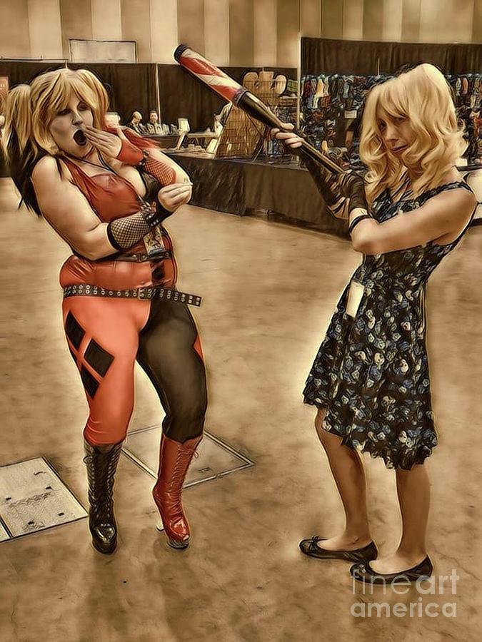 Two Harley Quinns Photograph