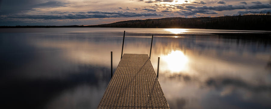 Sunset Photograph - Two Islands Lake M N by Steve Gadomski