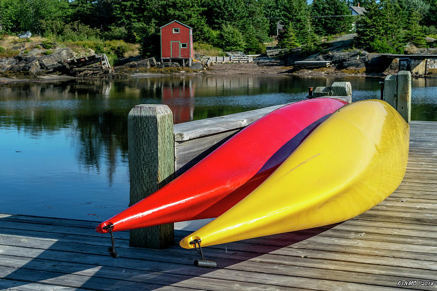 Two Kayaks Digital Art by Ken Morris