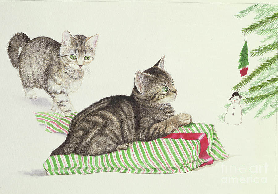 Two Kittens Painting by Joan Freestone