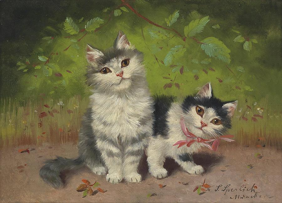Two Kittens Painting by Sophie Sperlich Two Kittens Painting by Sophie Sperlich