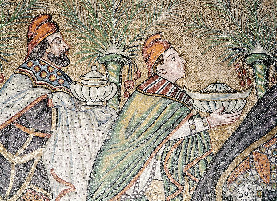 Two Magi, Mosaic Detail Photograph by Byzantine School