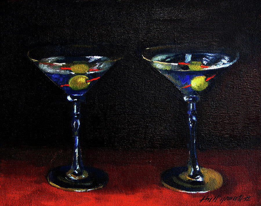 Still Life Painting - Two Martinis by Hall Groat Ii