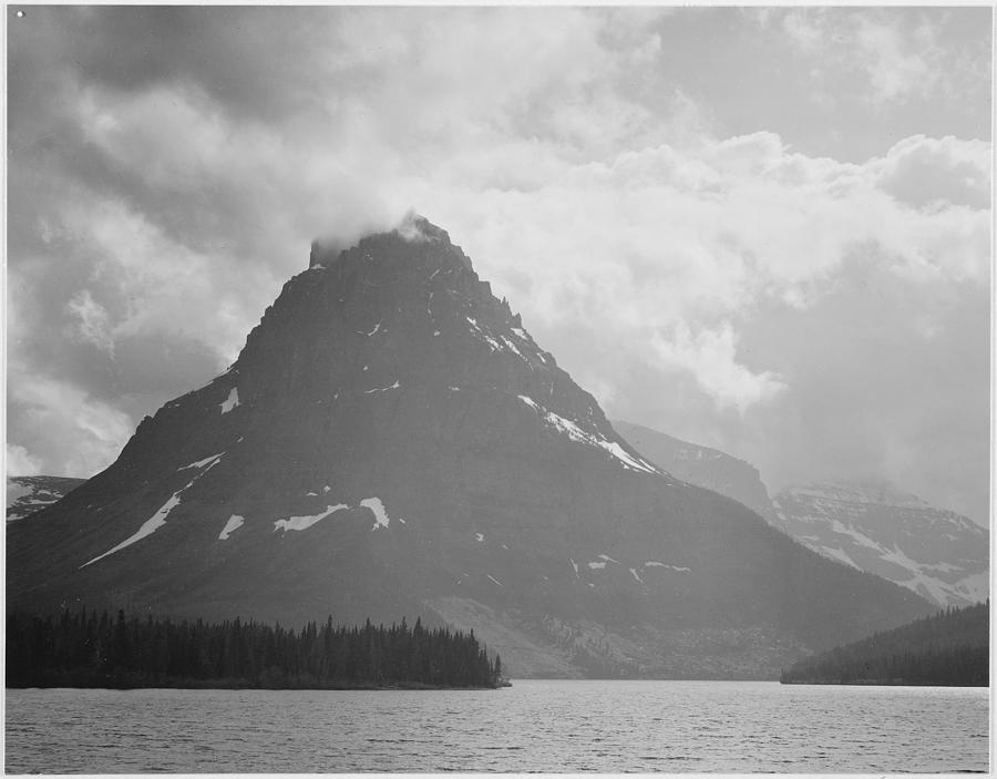 Two Medicine Lake Glacier National Park Montana 1933 - 1942 Painting by Ansel Adams