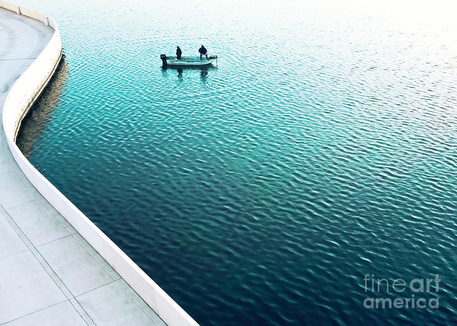 Concrete Photograph - Two Men Fishing On A Lake by Todd Klassy Concrete Photograph - Two Men Fishing On A Lake by Todd Klassy