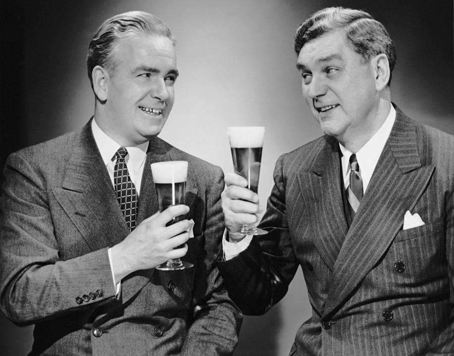 Two Men With Alcoholic Beverages Photograph by George Marks