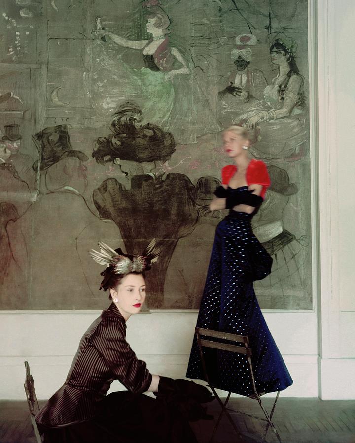 Two Models In Schiaparelli Dresses Photograph by Horst P. Horst