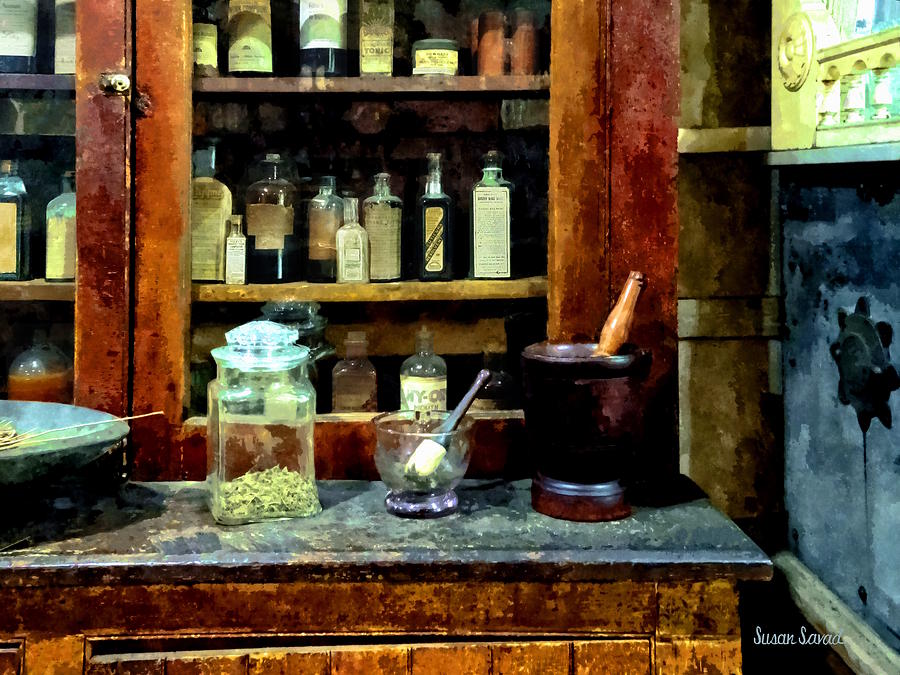  Two Mortar and Pestles and Glass Jar Photograph by Susan Savad
