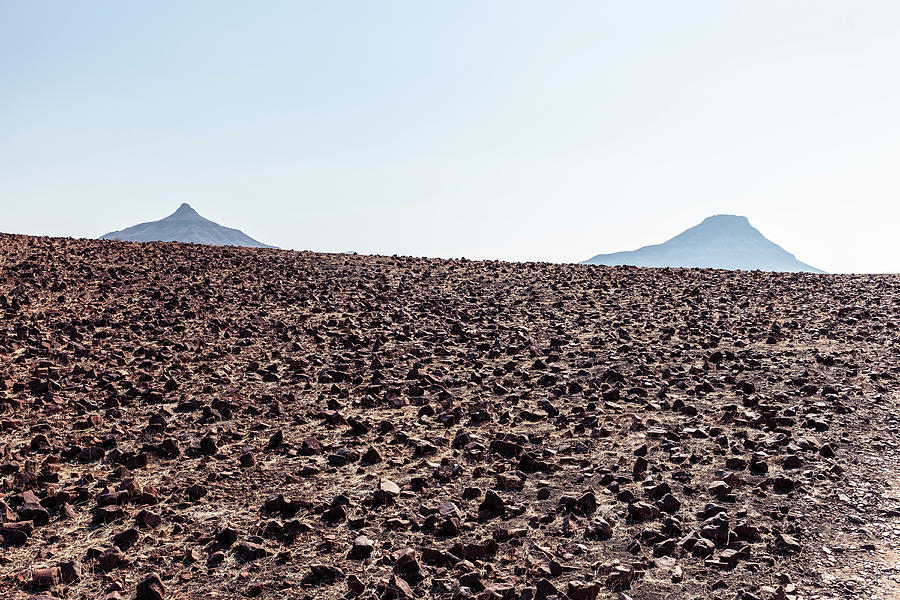 Two Mountain Tops In The Vast Rocky Desert Of Damaraland, Kunene, Namibia. Photograph by Wilfried Feder