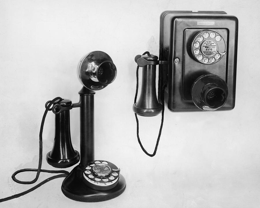 Two Old-fashioned Telephones Photograph by Authenticated News