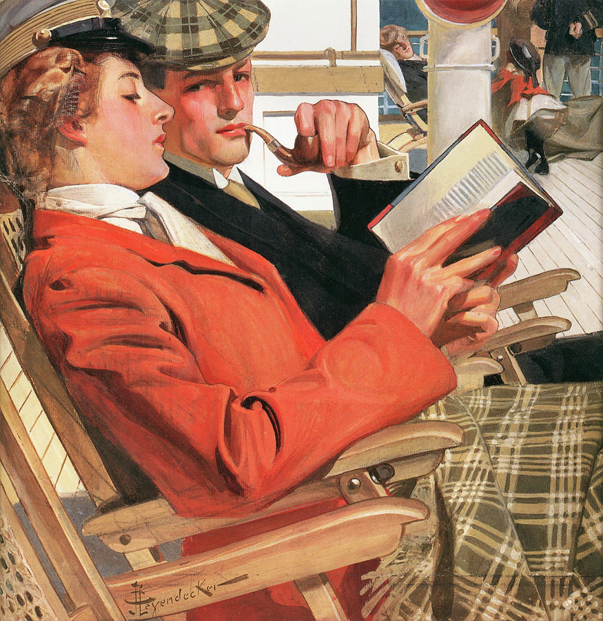 Joseph Christian Leyendecker Painting - Two On The Deck Chair - Digital Remastered Edition by Joseph Christian Leyendecker Joseph Christian Leyendecker Painting - Two On The Deck Chair - Digital Remastered Edition by Joseph Christian Leyendecker